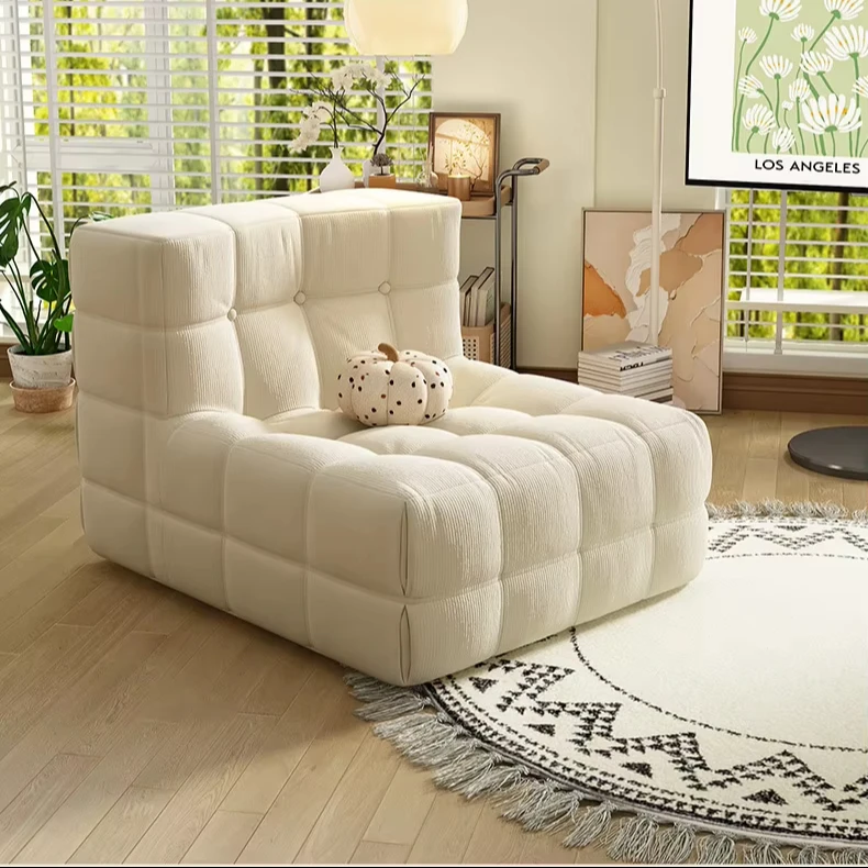 Waffle-style lazy sofa single chair that can lie down and sleep cozy chair internet sensation caterpillar sofa tatami-style seat