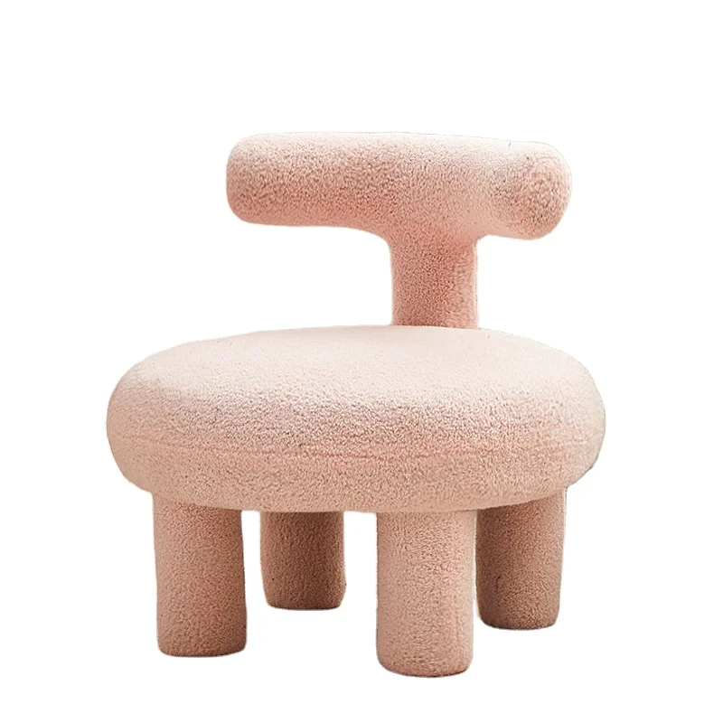 Newest Design Modern Home Furniture Single Solid Wooden Teddy Wool Fabric Lounge Chair