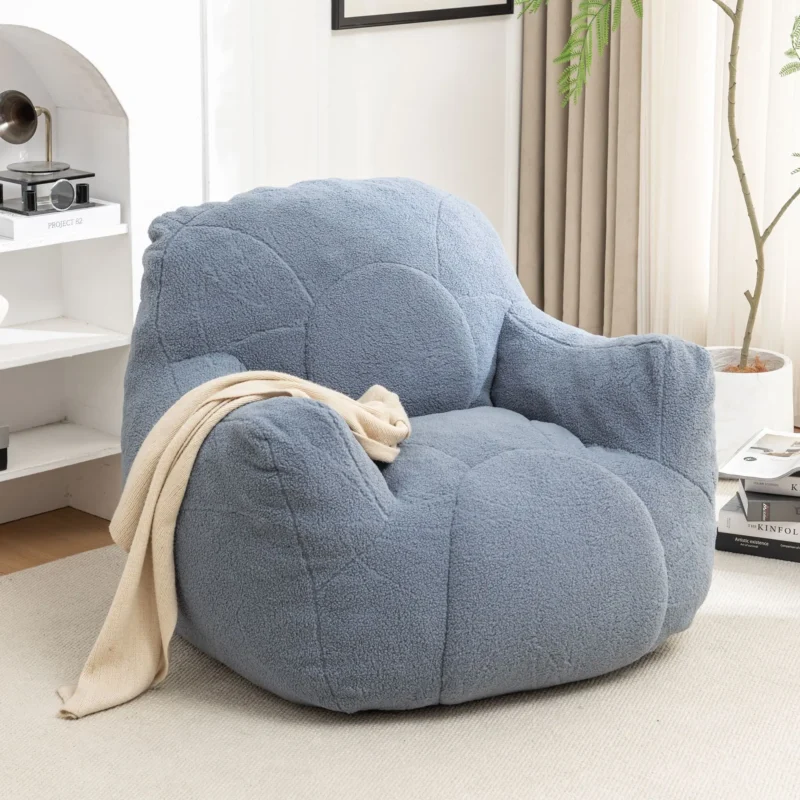 DB Comfy Cozy Bean Bag Chair Set Tufted Soft Stuffed Sofa with Fluffy Lazy Fill Foam BeanBag Chairs